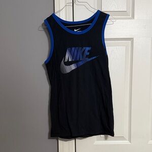 Nike Black Tank Top with Blue Trim